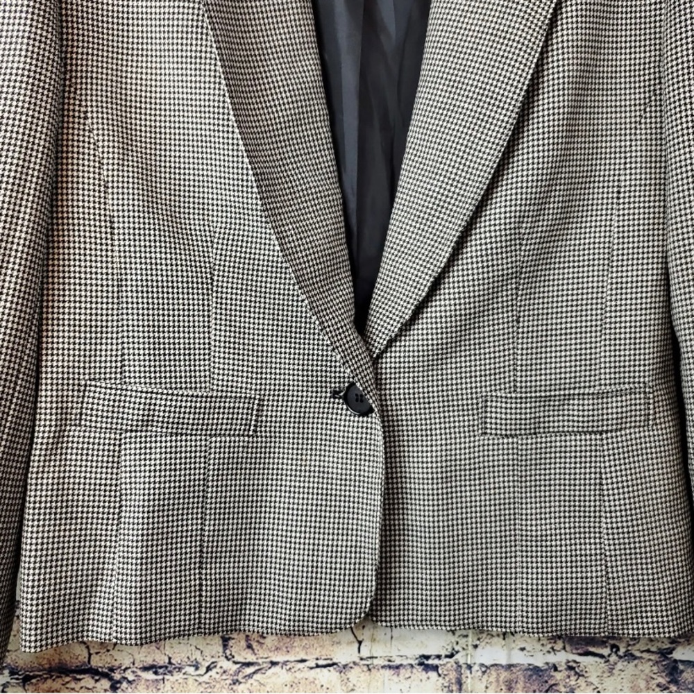 Pendleton Black White Houndstooth Virgin Wool Sin… - image 3
